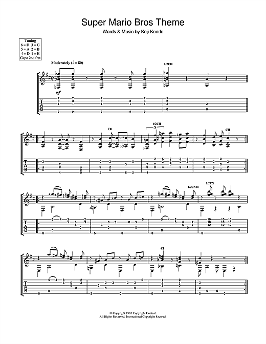 partition guitare mario, 2
